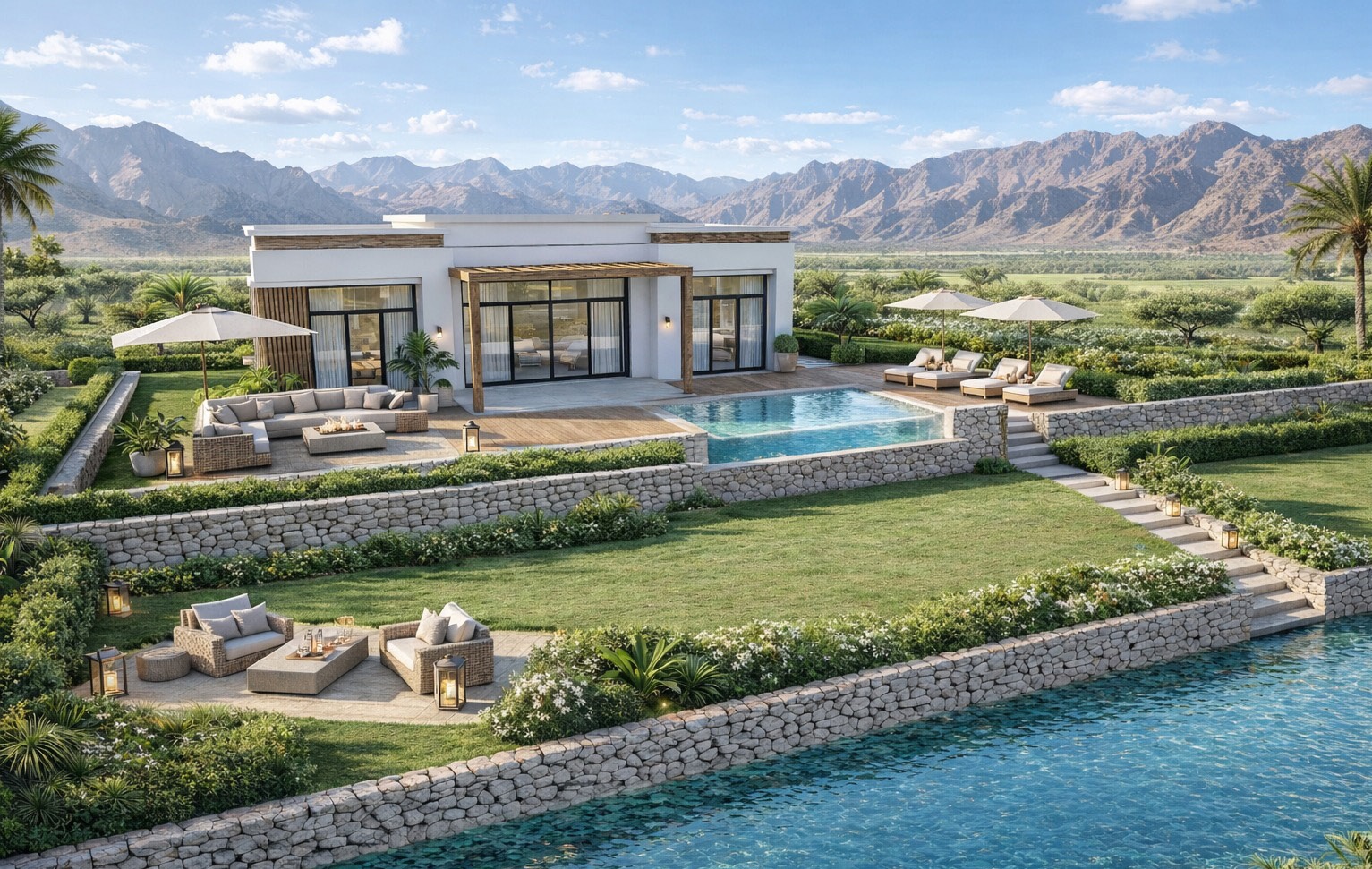 2-bedroom lagoon-view villa with private pool on Lubana Island, Hawana Salalah